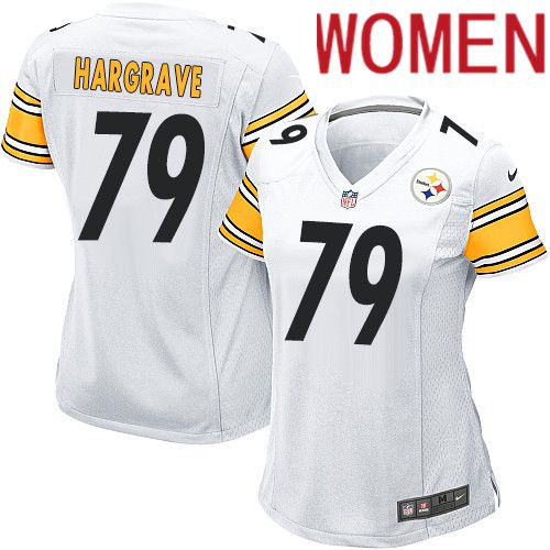 Women Pittsburgh Steelers #79 Javon Hargrave Nike White Game NFL Jersey->women nfl jersey->Women Jersey